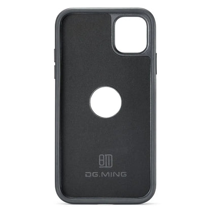 DG.MING For iPhone 11 Phone Case PU Leather Coated PC+TPU Hybrid Protective Cover