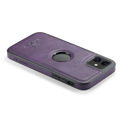 DG.MING For iPhone 11 Phone Case PU Leather Coated PC+TPU Hybrid Protective Cover