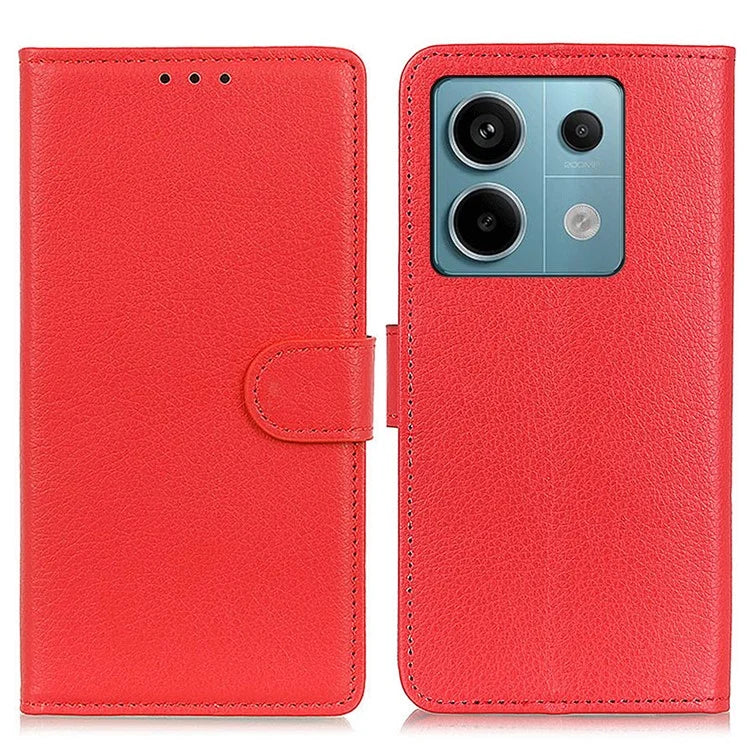 For Xiaomi Redmi Note 13 Pro 5G / Poco X6 5G Cell Phone Case Litchi Texture Flip Stand Leather Cover