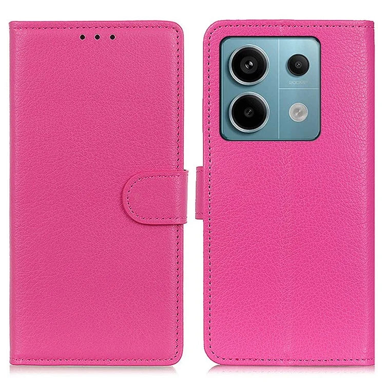 For Xiaomi Redmi Note 13 Pro 5G / Poco X6 5G Cell Phone Case Litchi Texture Flip Stand Leather Cover