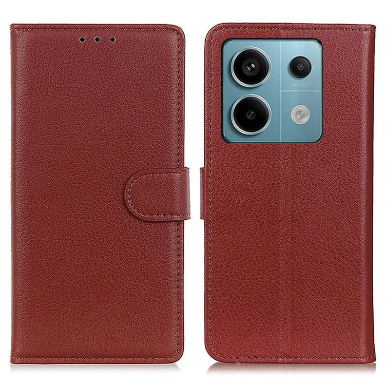 For Xiaomi Redmi Note 13 Pro 5G / Poco X6 5G Cell Phone Case Litchi Texture Flip Stand Leather Cover