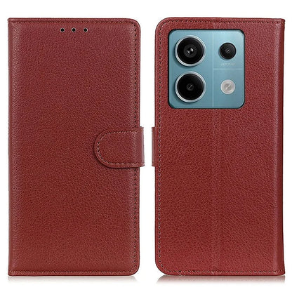 For Xiaomi Redmi Note 13 Pro 5G / Poco X6 5G Cell Phone Case Litchi Texture Flip Stand Leather Cover