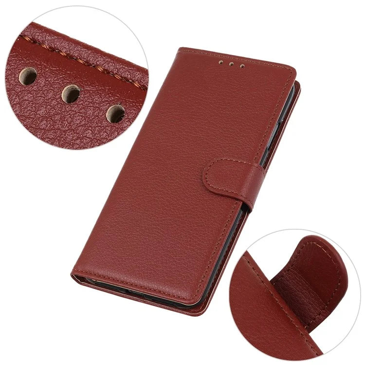 For Xiaomi Redmi Note 13 Pro 5G / Poco X6 5G Cell Phone Case Litchi Texture Flip Stand Leather Cover