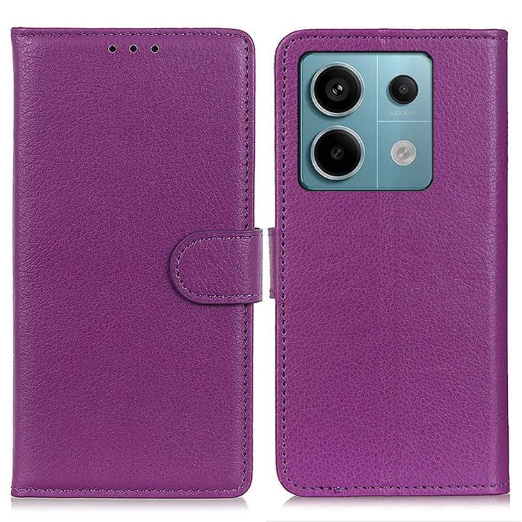For Xiaomi Redmi Note 13 Pro 5G / Poco X6 5G Cell Phone Case Litchi Texture Flip Stand Leather Cover