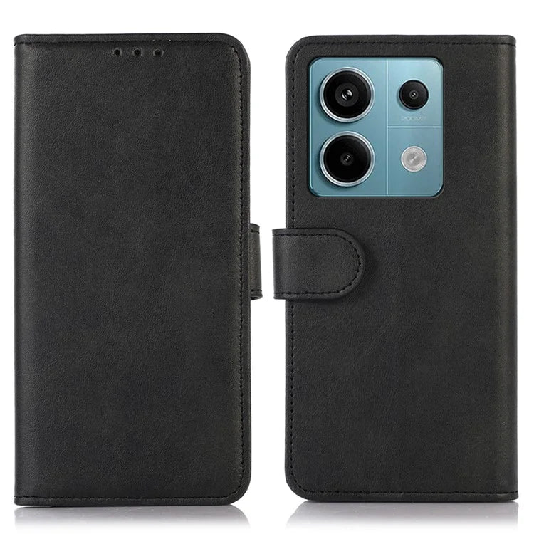 For Xiaomi Redmi Note 13 Pro 5G / Poco X6 5G Case Cowhide Texture Foldable Stand Leather Cover