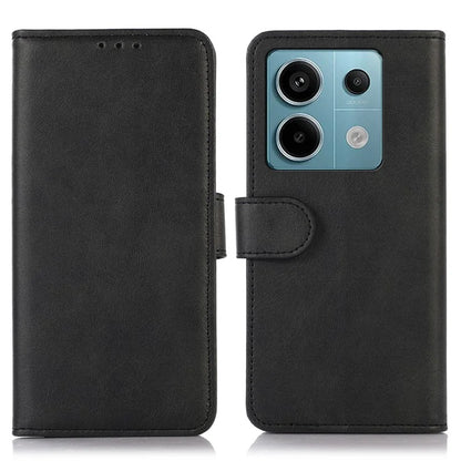 For Xiaomi Redmi Note 13 Pro 5G / Poco X6 5G Case Cowhide Texture Foldable Stand Leather Cover