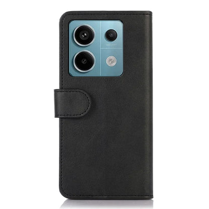 For Xiaomi Redmi Note 13 Pro 5G / Poco X6 5G Case Cowhide Texture Foldable Stand Leather Cover