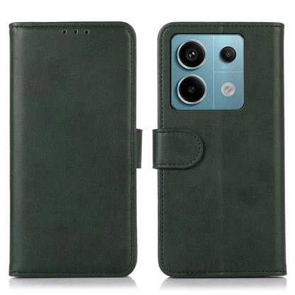 For Xiaomi Redmi Note 13 Pro 5G / Poco X6 5G Case Cowhide Texture Foldable Stand Leather Cover