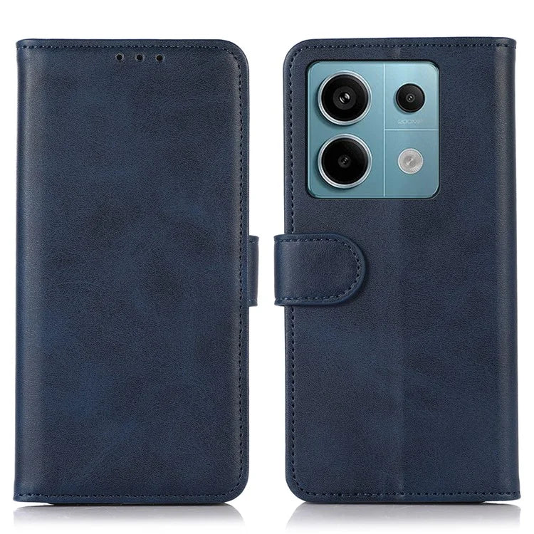 For Xiaomi Redmi Note 13 Pro 5G / Poco X6 5G Case Cowhide Texture Foldable Stand Leather Cover