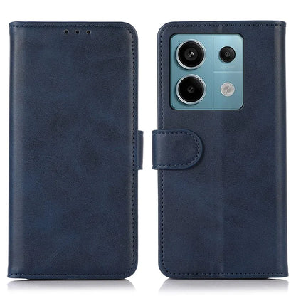 For Xiaomi Redmi Note 13 Pro 5G / Poco X6 5G Case Cowhide Texture Foldable Stand Leather Cover