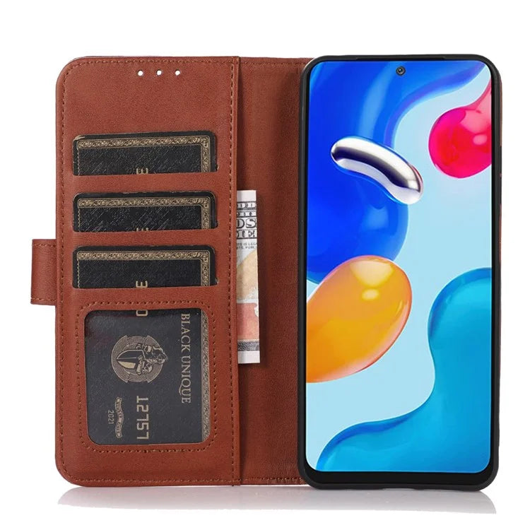 For Xiaomi Redmi Note 13 Pro 5G / Poco X6 5G Case Cowhide Texture Foldable Stand Leather Cover
