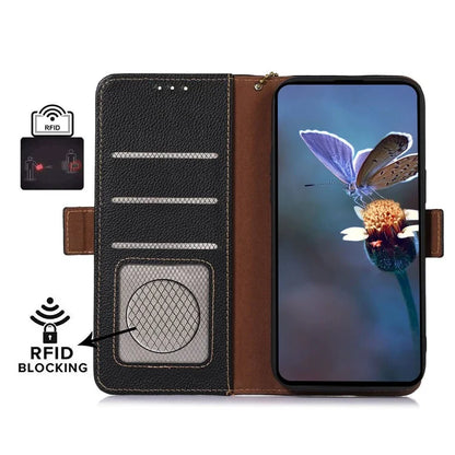 For Xiaomi Redmi Note 13 Pro 5G / Poco X6 5G Cell Phone Case RFID Blocking Wallet Genuine Cow Leather Cover