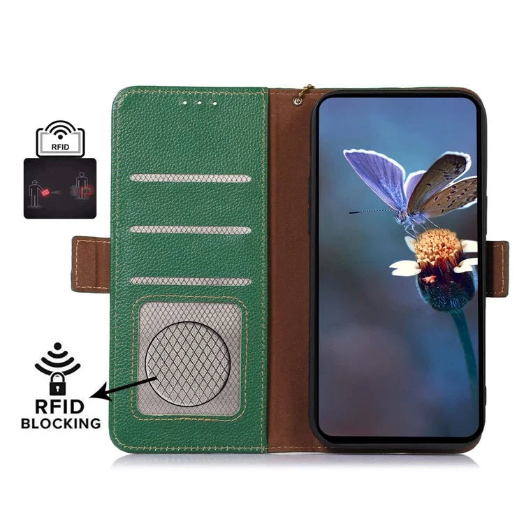 For Xiaomi Redmi Note 13 Pro 5G / Poco X6 5G Cell Phone Case RFID Blocking Wallet Genuine Cow Leather Cover