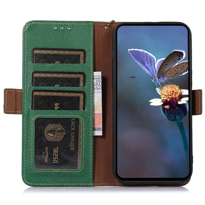 For Xiaomi Redmi Note 13 Pro 5G / Poco X6 5G Cell Phone Case RFID Blocking Wallet Genuine Cow Leather Cover