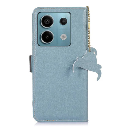 For Xiaomi Redmi Note 13 Pro 5G / Poco X6 5G Cell Phone Case RFID Blocking Wallet Genuine Cow Leather Cover