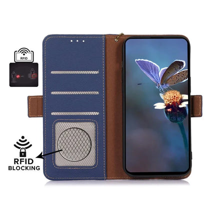 For Xiaomi Redmi Note 13 Pro 5G / Poco X6 5G Cell Phone Case RFID Blocking Wallet Genuine Cow Leather Cover