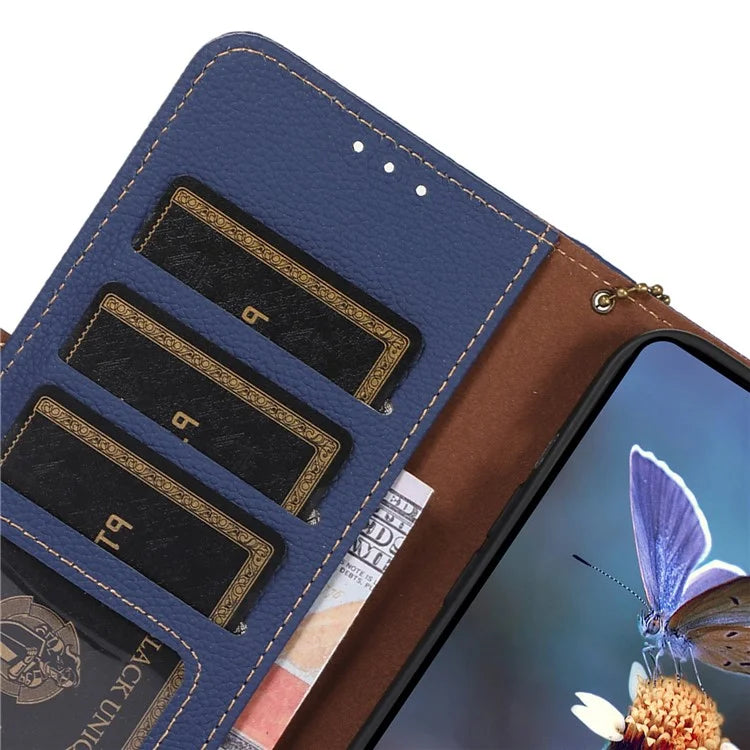 For Xiaomi Redmi Note 13 Pro 5G / Poco X6 5G Cell Phone Case RFID Blocking Wallet Genuine Cow Leather Cover