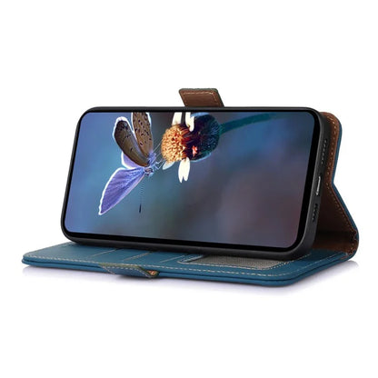For Xiaomi Redmi Note 13 Pro 5G / Poco X6 5G Case Genuine Cow Leather RFID Blocking Wallet Stand Cover