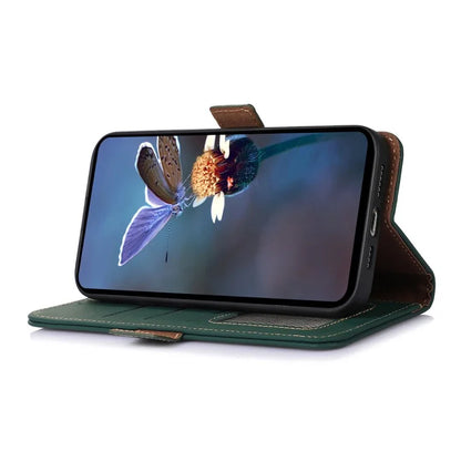 For Xiaomi Redmi Note 13 Pro 5G / Poco X6 5G Case Genuine Cow Leather RFID Blocking Wallet Stand Cover