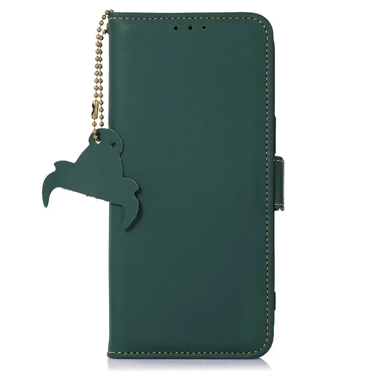 For Xiaomi Redmi Note 13 Pro 5G / Poco X6 5G Case Genuine Cow Leather RFID Blocking Wallet Stand Cover