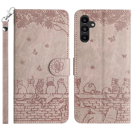 For Samsung Galaxy A15 5G Cover PU Leather Wallet Cell Phone Case with Strap