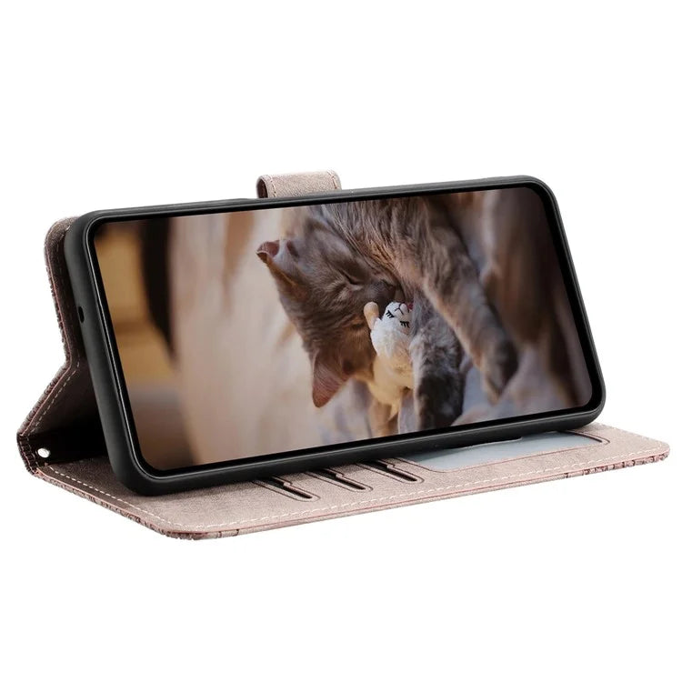 For Samsung Galaxy A15 5G Cover PU Leather Wallet Cell Phone Case with Strap