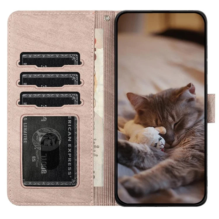 For Samsung Galaxy A15 5G Cover PU Leather Wallet Cell Phone Case with Strap