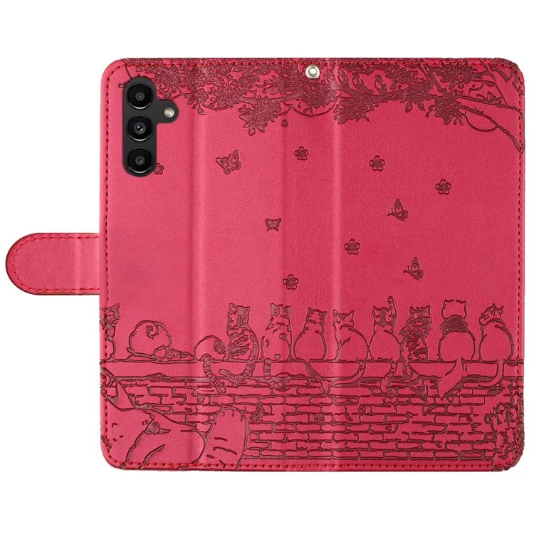 For Samsung Galaxy A15 5G Cover PU Leather Wallet Cell Phone Case with Strap