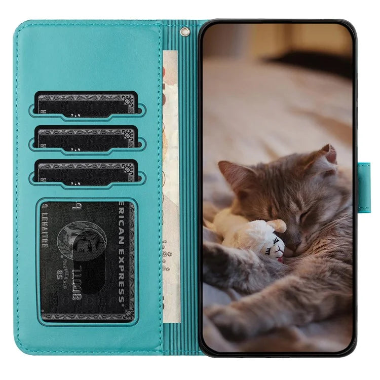 For Samsung Galaxy A15 5G Cover PU Leather Wallet Cell Phone Case with Strap