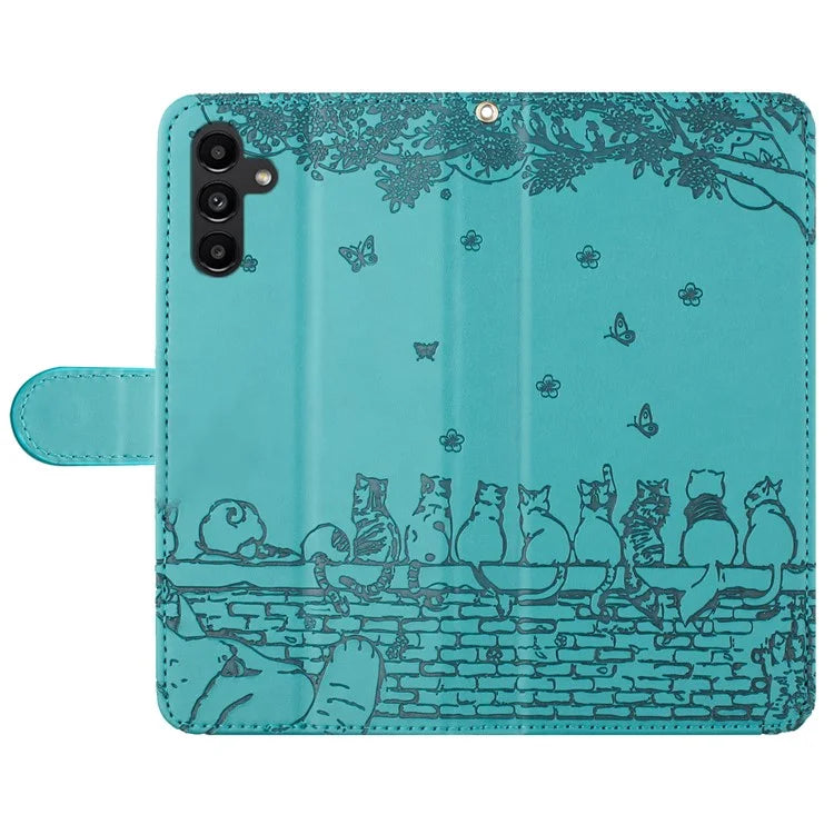 For Samsung Galaxy A15 5G Cover PU Leather Wallet Cell Phone Case with Strap