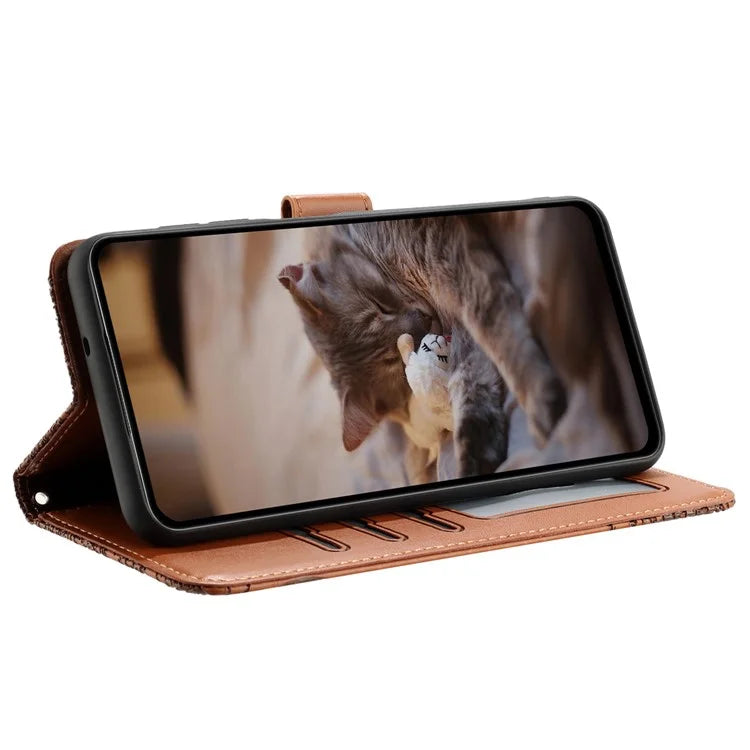 For Samsung Galaxy A15 5G Cover PU Leather Wallet Cell Phone Case with Strap