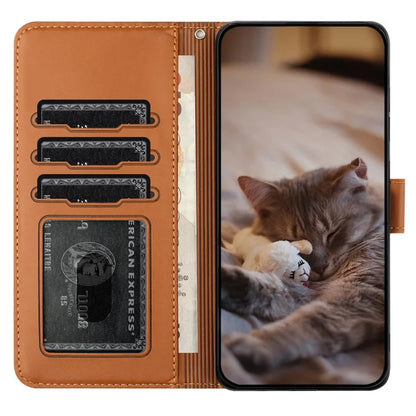 For Samsung Galaxy A15 5G Cover PU Leather Wallet Cell Phone Case with Strap