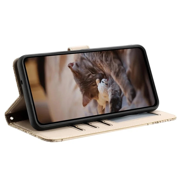 For Samsung Galaxy A15 5G Cover PU Leather Wallet Cell Phone Case with Strap