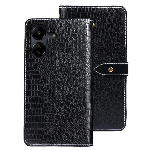 IDEWEI For Xiaomi Redmi 13C 4G / Poco C65 4G Cell Phone Case Crocodile Texture Leather Wallet Cover