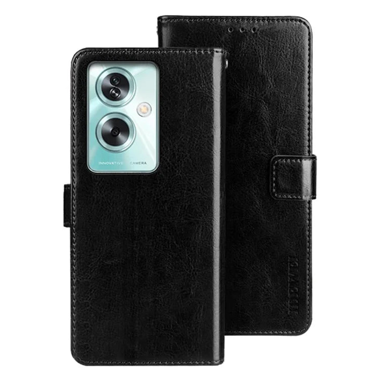 IDEWEI For Oppo A79 5G Case PU Leather Wallet Phone Cover Crazy Horse Texture Phone Shell
