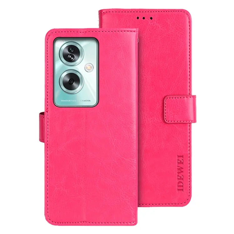 IDEWEI For Oppo A79 5G Case PU Leather Wallet Phone Cover Crazy Horse Texture Phone Shell