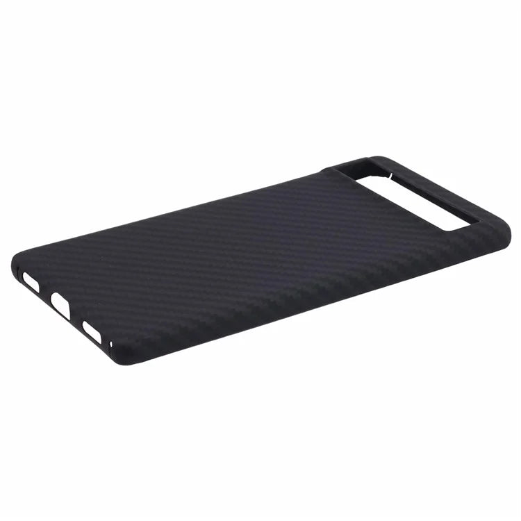 For Google Pixel 6a Case Aramid Fiber 1500D Coarse Texture Phone Cover with Big Lens Cutout