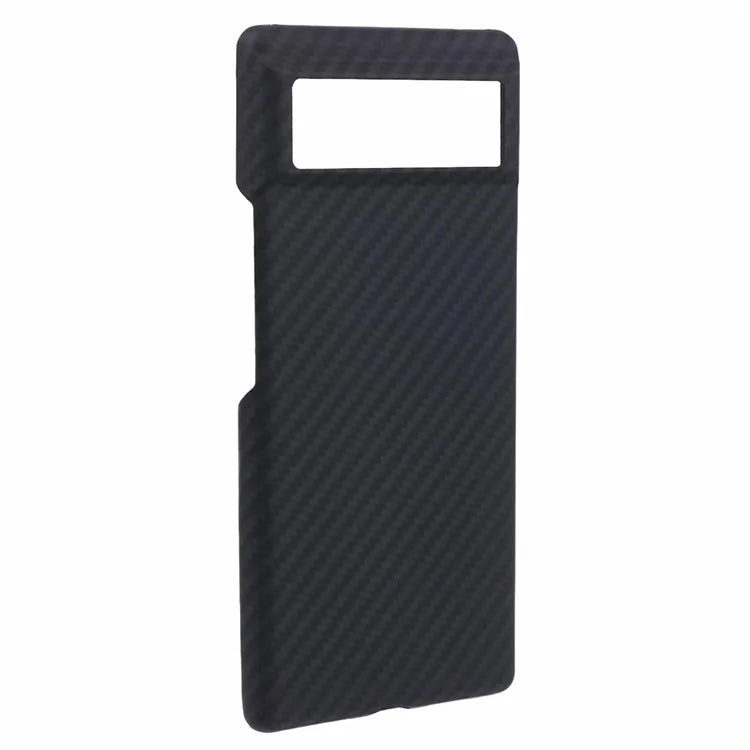 For Google Pixel 6 Black Cell Phone Cover 1500D Coarse Texture Aramid Fiber Slim-Fit Case with Big Lens Cutout