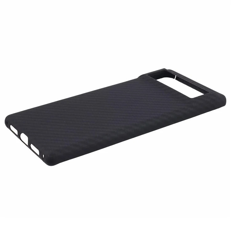 For Google Pixel 6 Black Cell Phone Cover 1500D Coarse Texture Aramid Fiber Slim-Fit Case with Big Lens Cutout