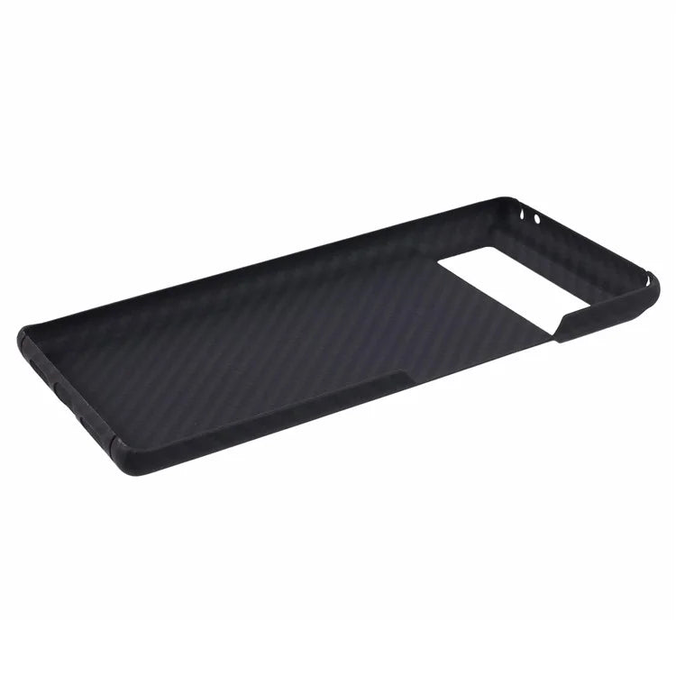 For Google Pixel 6 Black Cell Phone Cover 1500D Coarse Texture Aramid Fiber Slim-Fit Case with Big Lens Cutout