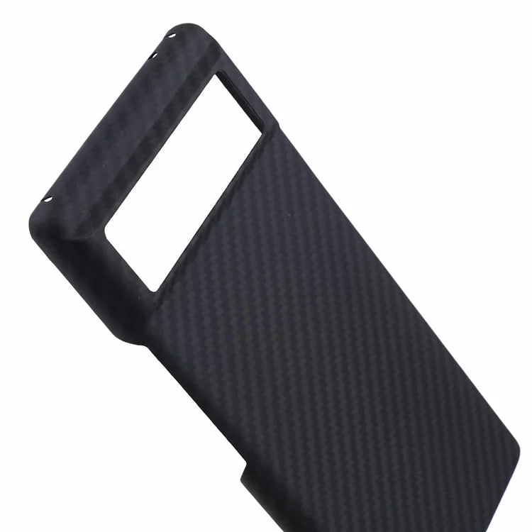 For Google Pixel 6 Black Cell Phone Cover 1500D Coarse Texture Aramid Fiber Slim-Fit Case with Big Lens Cutout