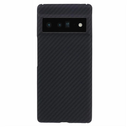 For Google Pixel 6 Pro 5G Slim-Fit Case Black 1500D Coarse Texture Aramid Fiber Mobile Phone Cover with Big Lens Cutout
