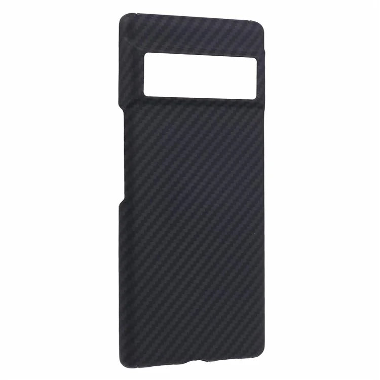 For Google Pixel 6 Pro 5G Slim-Fit Case Black 1500D Coarse Texture Aramid Fiber Mobile Phone Cover with Big Lens Cutout