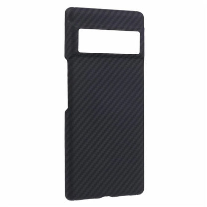 For Google Pixel 6 Pro 5G Slim-Fit Case Black 1500D Coarse Texture Aramid Fiber Mobile Phone Cover with Big Lens Cutout