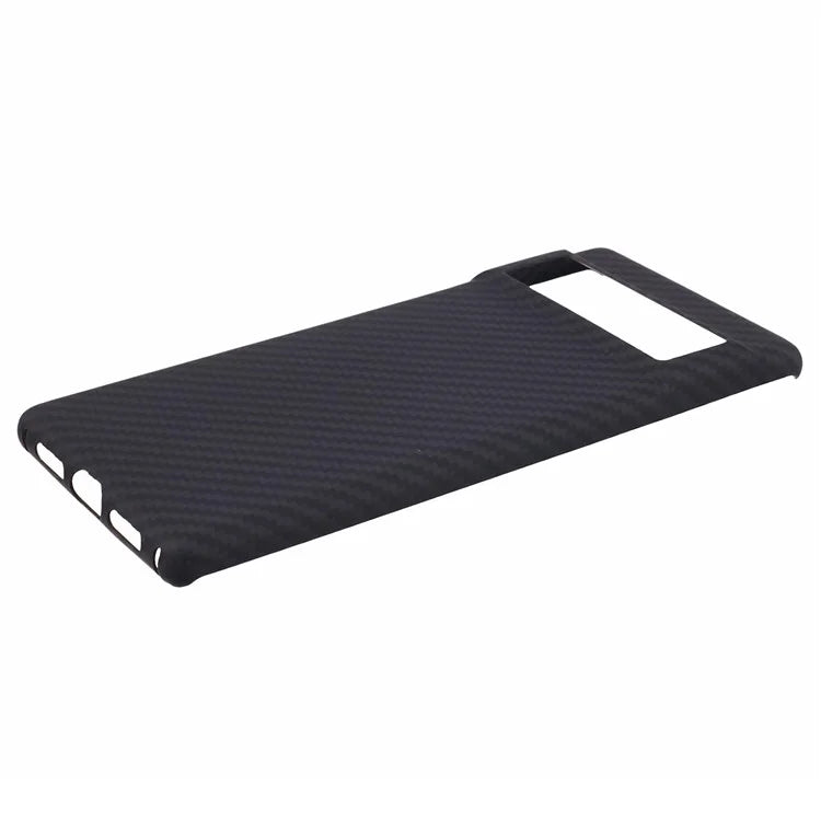 For Google Pixel 6 Pro 5G Slim-Fit Case Black 1500D Coarse Texture Aramid Fiber Mobile Phone Cover with Big Lens Cutout