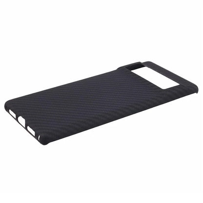For Google Pixel 6 Pro 5G Slim-Fit Case Black 1500D Coarse Texture Aramid Fiber Mobile Phone Cover with Big Lens Cutout