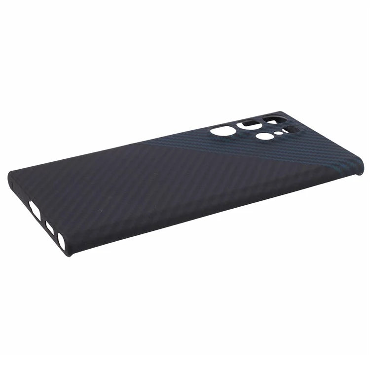 For Samsung Galaxy S21 Ultra 5G Phone Case 1500D Coarse Texture Aramid Fiber Precise Cutout Back Cover