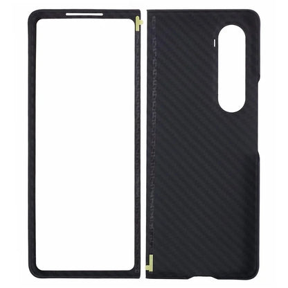For Samsung Galaxy Z Fold4 5G Cell Phone Case 1500D Coarse Texture Aramid Fiber Anti-drop Cover (Big Rear Lens Hole)