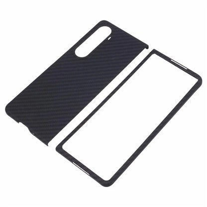 For Samsung Galaxy Z Fold4 5G Cell Phone Case 1500D Coarse Texture Aramid Fiber Anti-drop Cover (Big Rear Lens Hole)