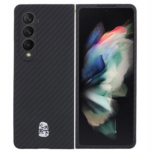 For Samsung Galaxy Z Fold3 5G Cell Phone Case 1500D Coarse Texture Aramid Fiber Shell (Precise Cutout)